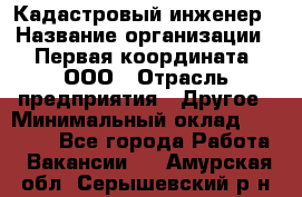 Кадастровый инженер › Название организации ­ Первая координата, ООО › Отрасль предприятия ­ Другое › Минимальный оклад ­ 20 000 - Все города Работа » Вакансии   . Амурская обл.,Серышевский р-н